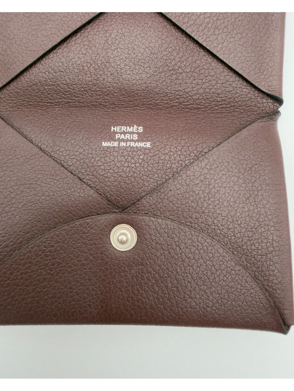 Authentic Hermes Calvi Card Holder Business Card Case Terre